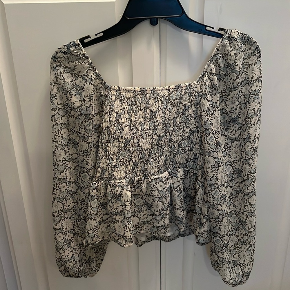 American Eagle Floral Sheer Top XS